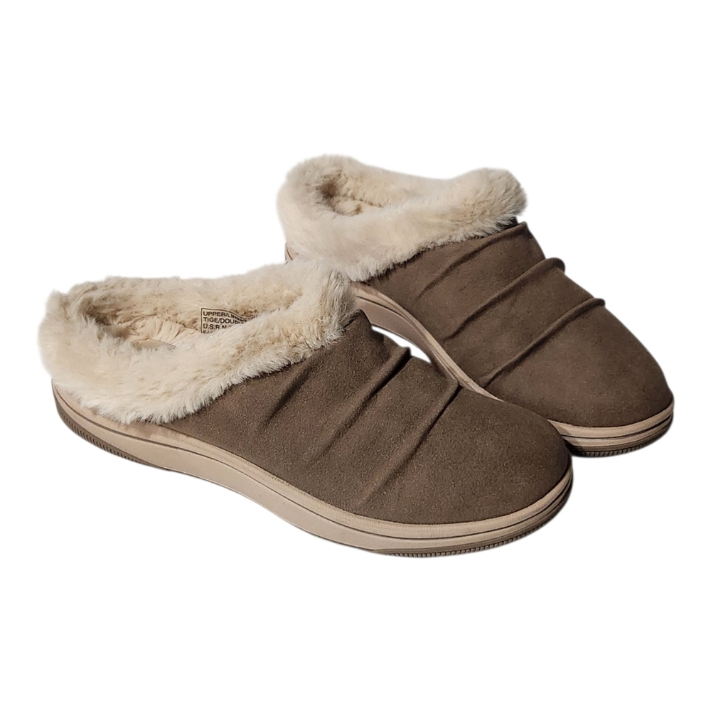NEW Clarks CloudsteppersBreeze Willow Faux Fur Clogs Size 6